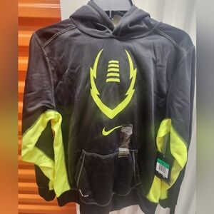 NWT Nike Kids Therma Fit Pullover Hoodie Black/ Neon